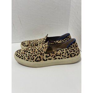 ROTHYS shoes Womens 8.5 Leopard Print Slip On Loafers animal Print Casual